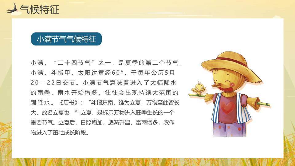小满节气麦田童趣PPT模板2
