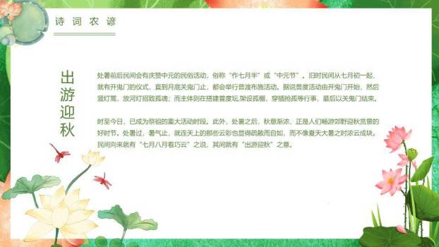 处暑节气荷塘锦鲤PPT模板8