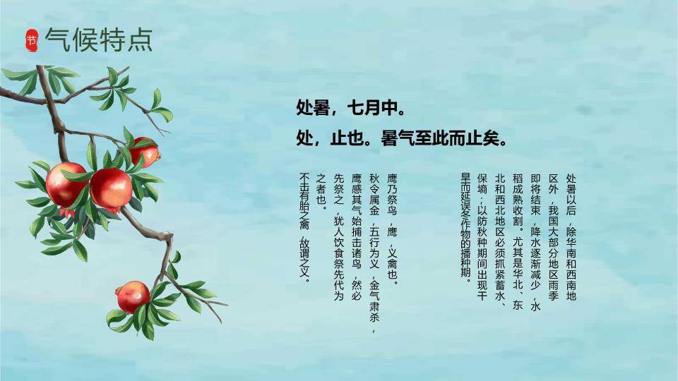 处暑节气风铃蜻蜓PPT模板1