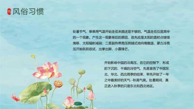 处暑节气风铃蜻蜓PPT模板5