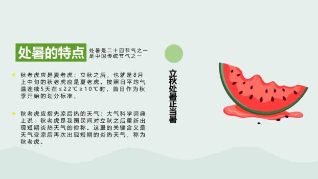 处暑节气水彩花影PPT模板2