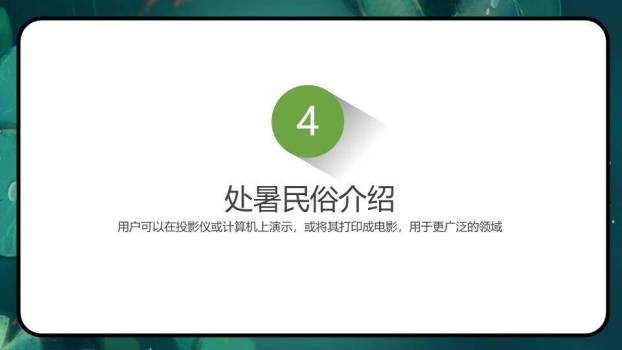 处暑节气夜池莲影PPT模板9