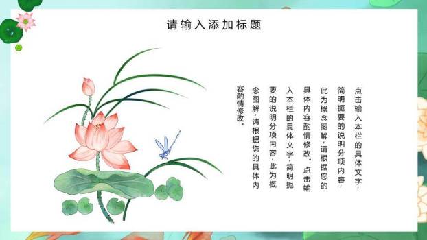 夏至节气荷塘清韵PPT模板6