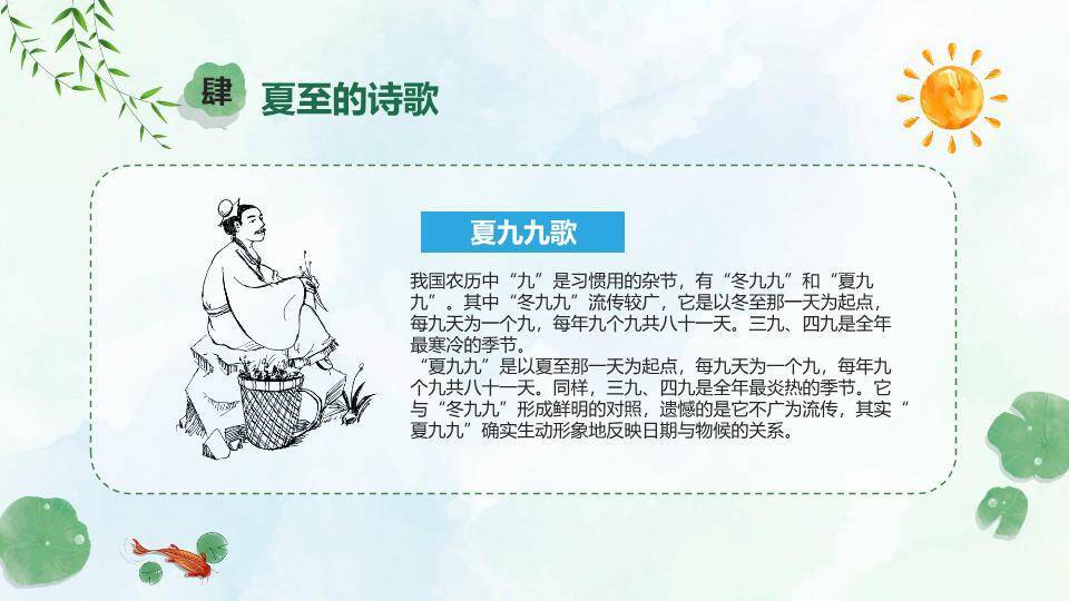 夏至节气荷塘垂钓PPT模板9
