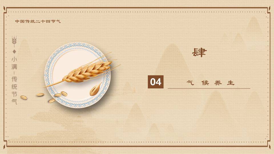 小满节气麦穗雅韵PPT模板8