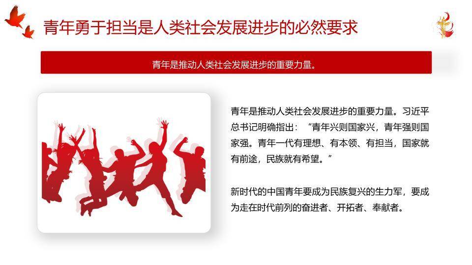 热血青春五四青年节PPT模板3