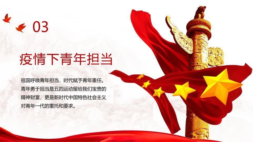 热血青春五四青年节PPT模板4