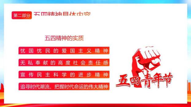 弘扬五四精神新时代青年PPT模板2