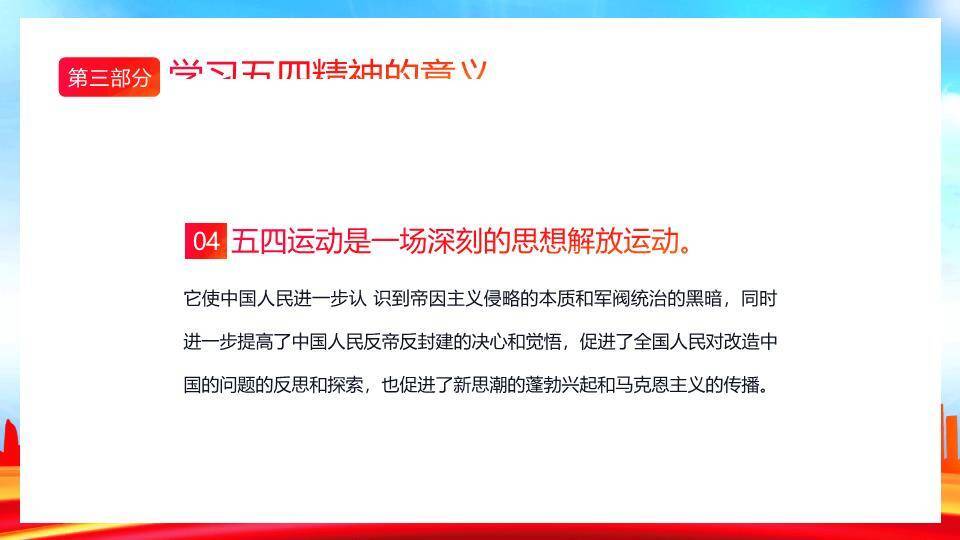 弘扬五四精神新时代青年PPT模板6