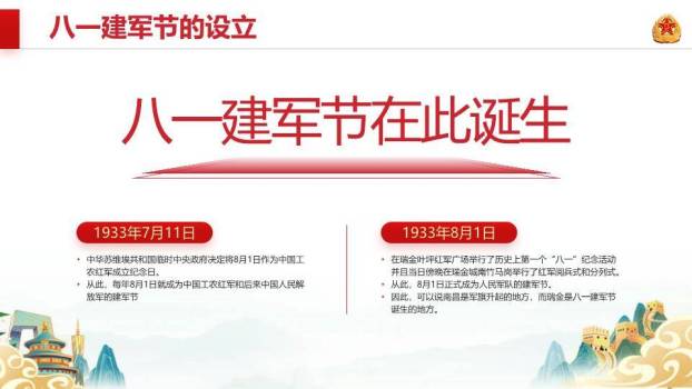 铁血铸军魂建军节PPT模板9