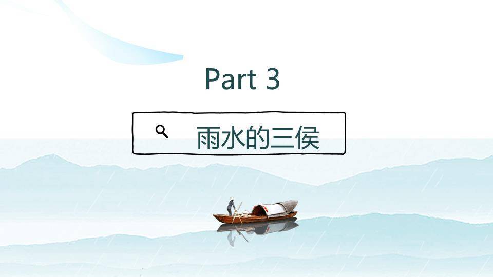 雨水节气水墨渔舟PPT模板4