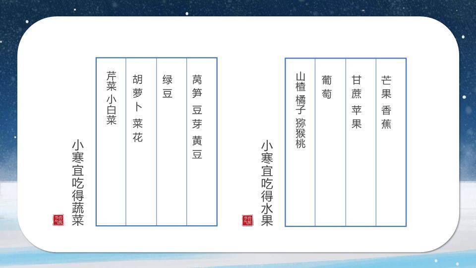 小寒节气星夜鹿影PPT模板2