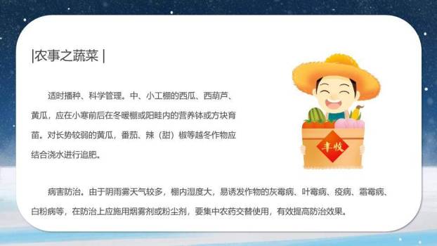 小寒节气星夜鹿影PPT模板6