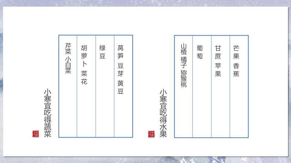 小寒节气雪境诗画PPT模板2