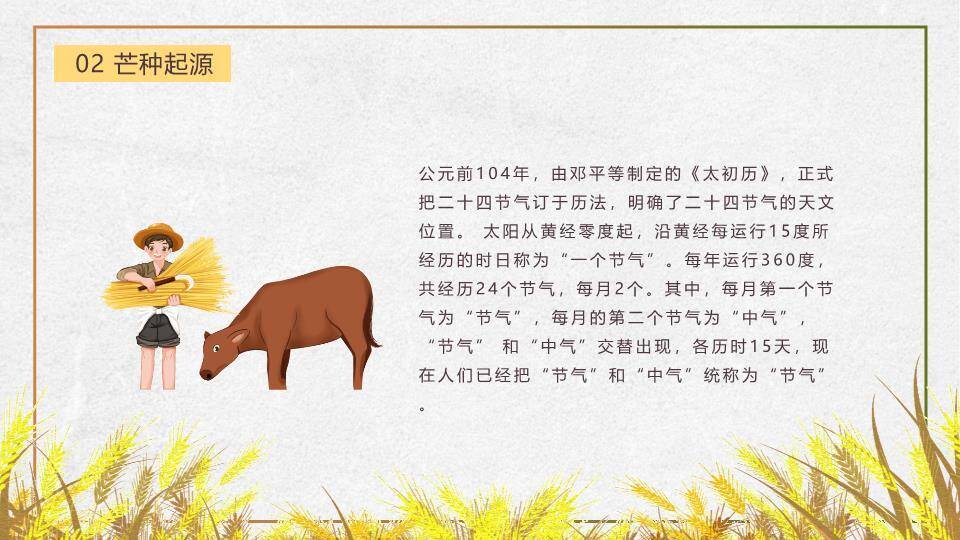 芒种节气丰收田园PPT模板2