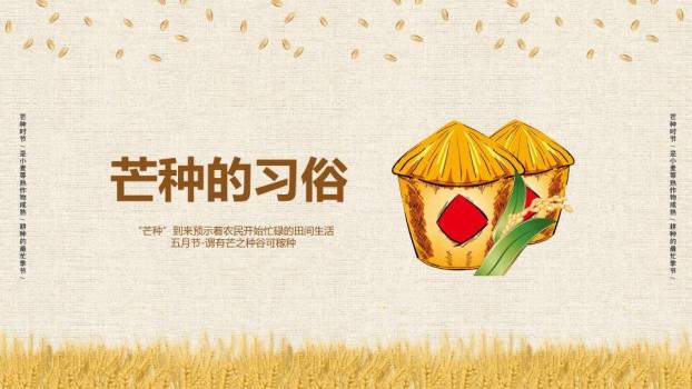 芒种节气农耕收获PPT模板7