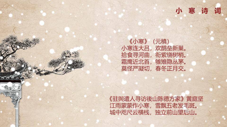 小寒节气梅雪古韵PPT模板9