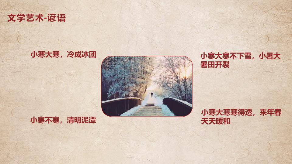 小寒节气梅雪古韵PPT模板2