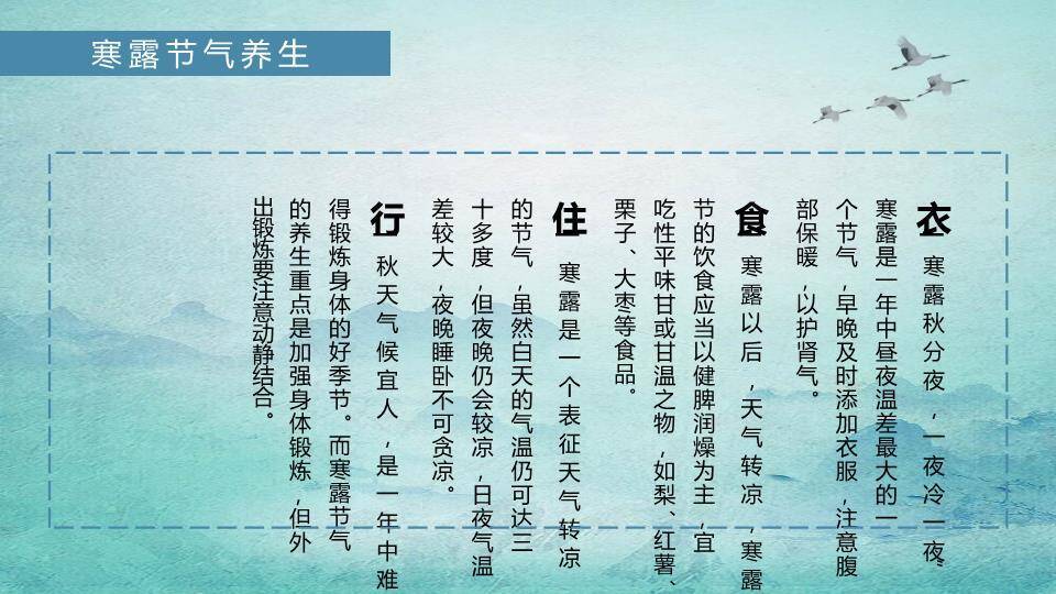寒露节气青绿山水PPT模板7