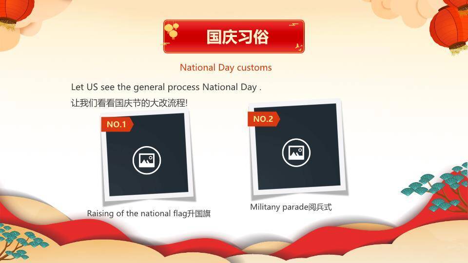 喜迎国庆英文介绍PPT模板1