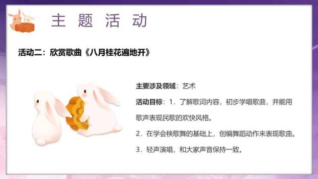 幼儿园中秋活动可爱兔PPT模板7