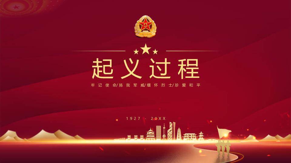 建军XX年纪念图PPT模板2