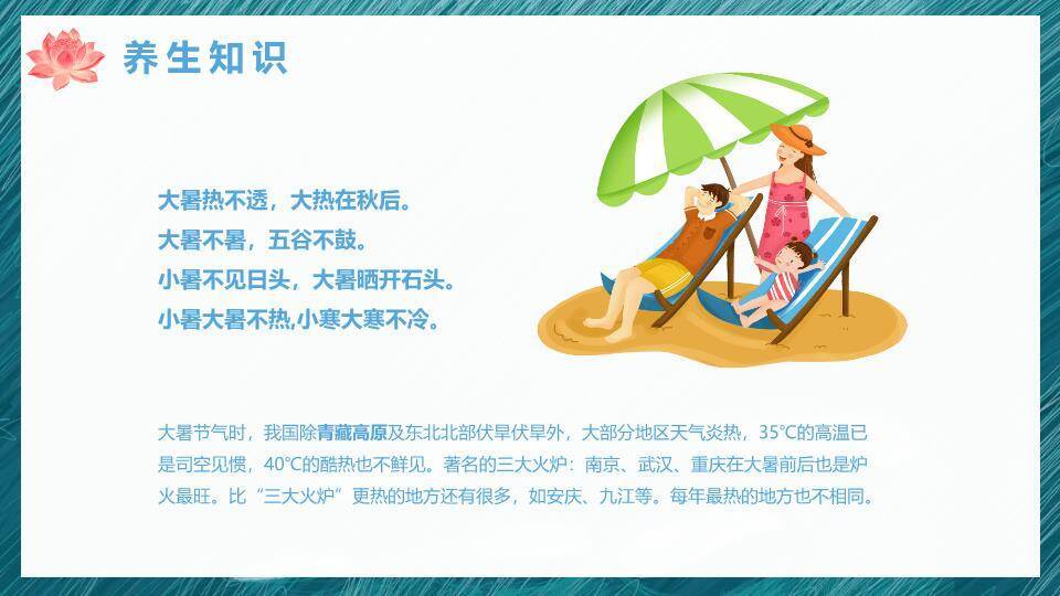 大暑节气水墨荷花PPT模板6