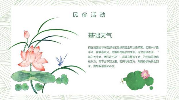 大暑简约绿意设计PPT模板4