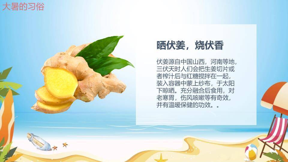 大暑海滩派对风PPT模板5