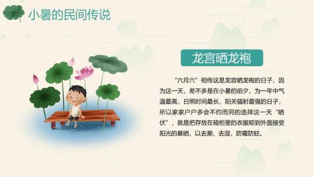 小暑节气荷塘清韵PPT模板4