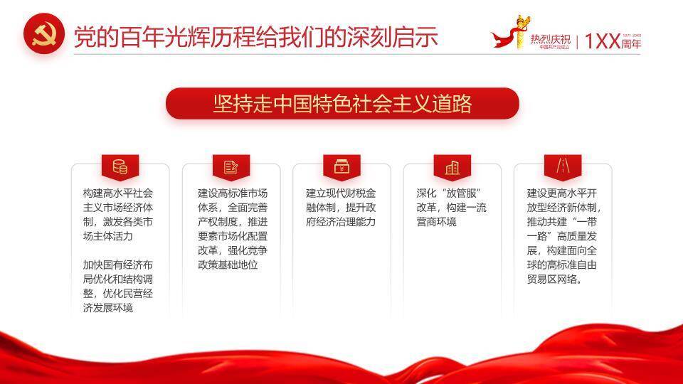 小暑节气几何荷韵PPT模板7