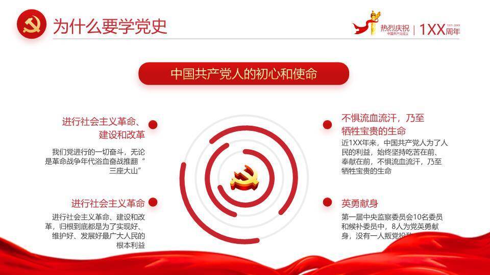 建党百年辉煌史诗PPT模板4