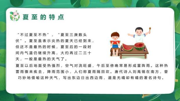 夏至节气荷塘泛舟PPT模板2