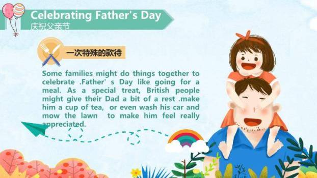 父亲节英文快乐课堂PPT模板4