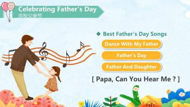 父亲节英文快乐课堂PPT模板5