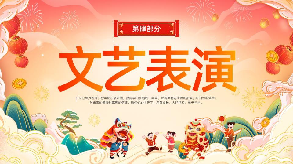 舞狮贺岁元旦安全指南PPT模板5