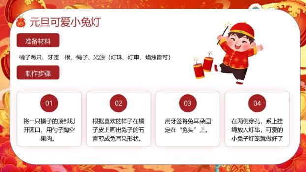 鎏金舞狮马到成功商务PPT模板9