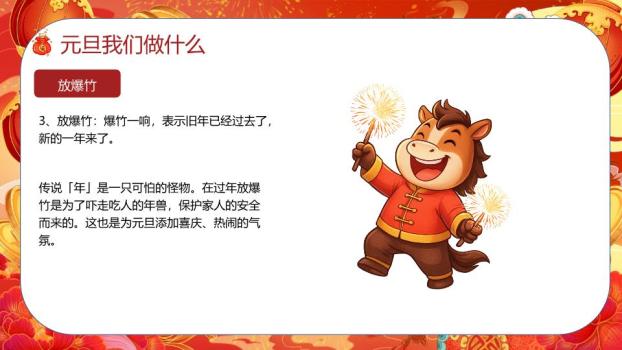 鎏金舞狮马到成功商务PPT模板7