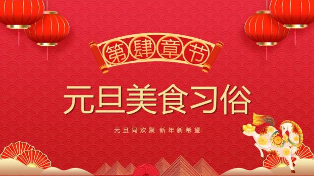 金色窗花剪纸龙年贺岁PPT模板4