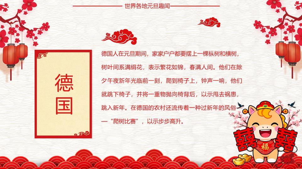 3D舞狮财神金马贺岁班会PPT5