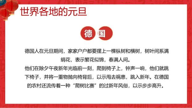 春联元素创意英文元旦演讲PPT5