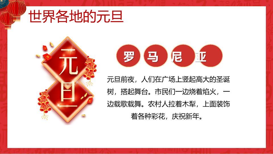 春联元素创意英文元旦演讲PPT6