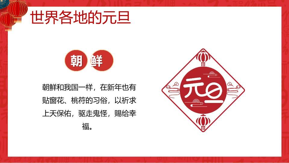 春联元素创意英文元旦演讲PPT7