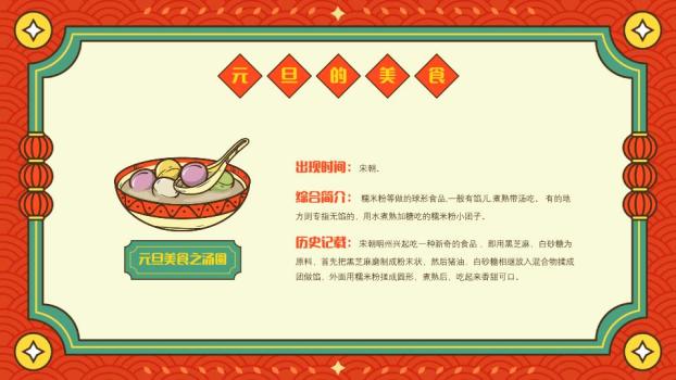 单字元元旦节日介绍PPT模板3