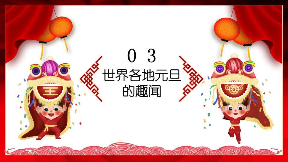 正月初八顺星节海报风PPT模板2