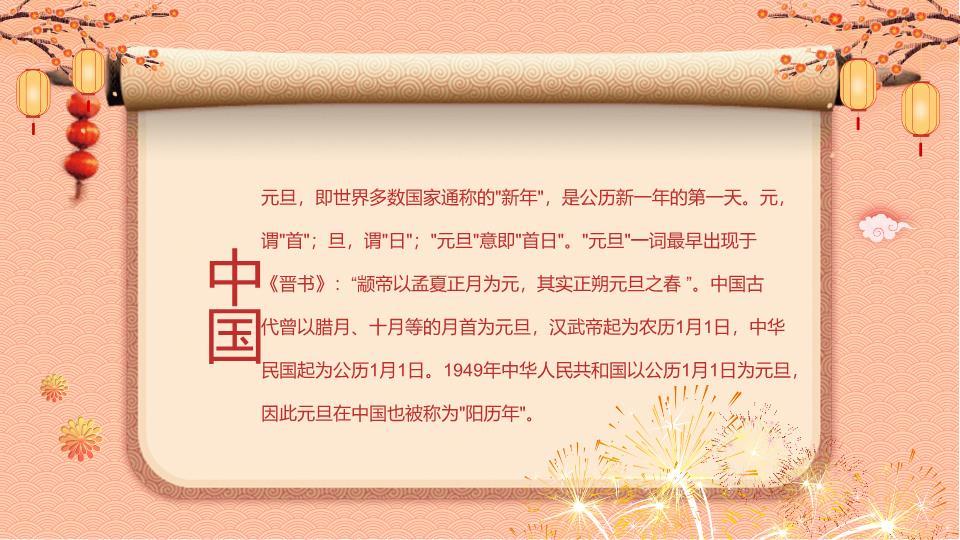 小马拉车宫殿灯笼元旦游园会PPT模板1