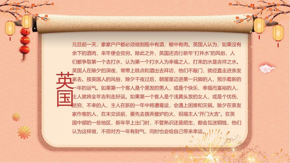 小马拉车宫殿灯笼元旦游园会PPT模板2