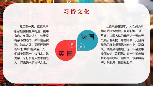 毛笔字梅花书法纹理元旦祝福PPT模板9