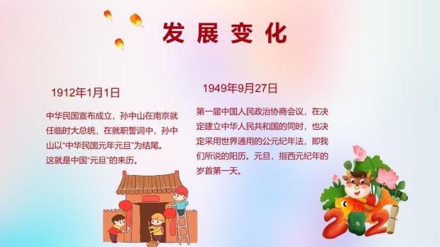 童女舞扇贺元旦传统佳节介绍PPT1