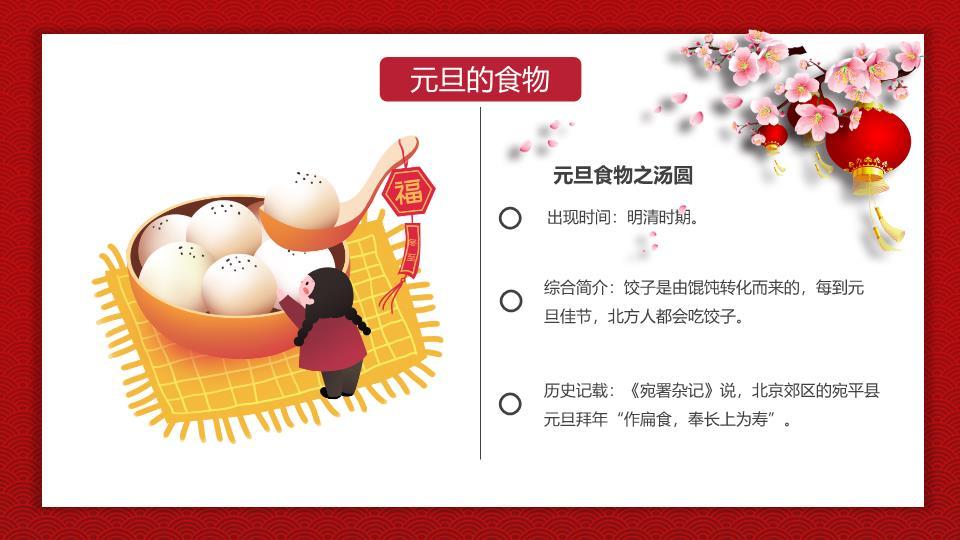 红色波浪金色灯笼农历新年元旦PPT9